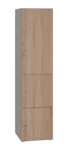 DOMINIT 431 úložná skříň 3-boxová, 1817x450x400 mm, korpus šedý, dvířka dub bardolino